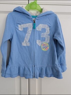 5/$35 Cherokee Blue Zip-Up Hoodie – Girls Size 4–5Y (110 cm)
